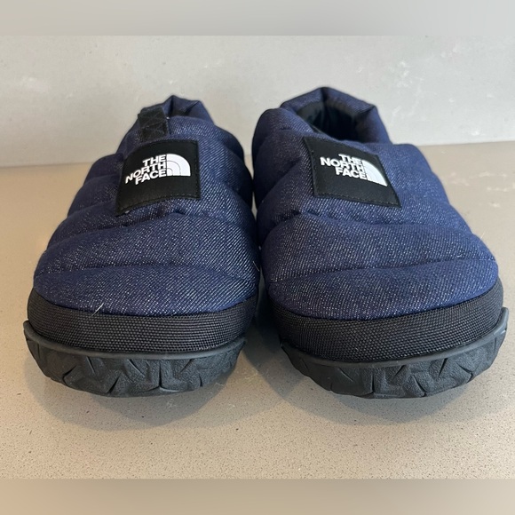 NEW The North Face Men's Nuptse Mule Slippers Shoes Dark Denim TNF Black Size 10 - Picture 6 of 13
